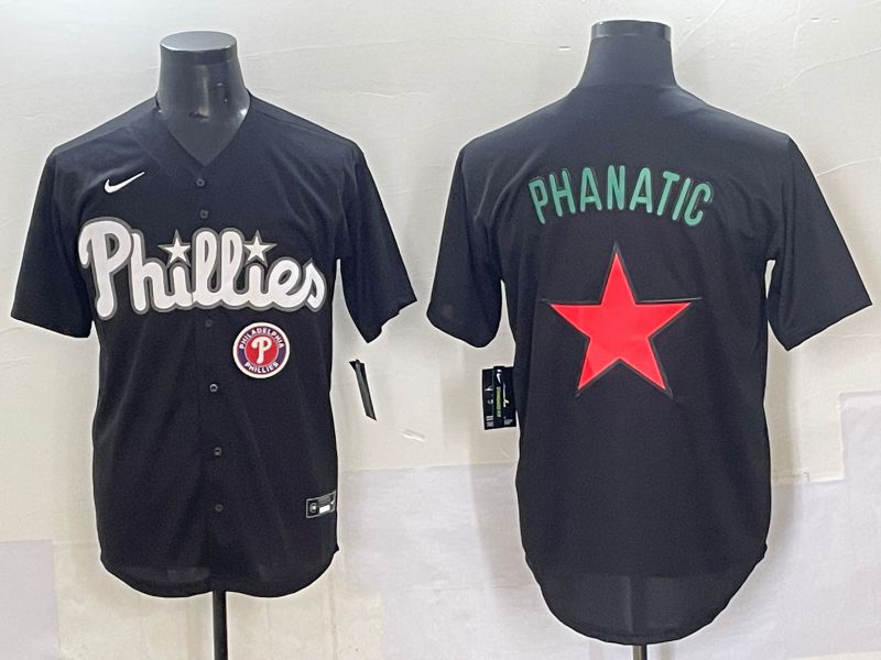 Men 2025 Philadelphia Phillies Blank Black Fashion Nike MLB Jersey style 7094